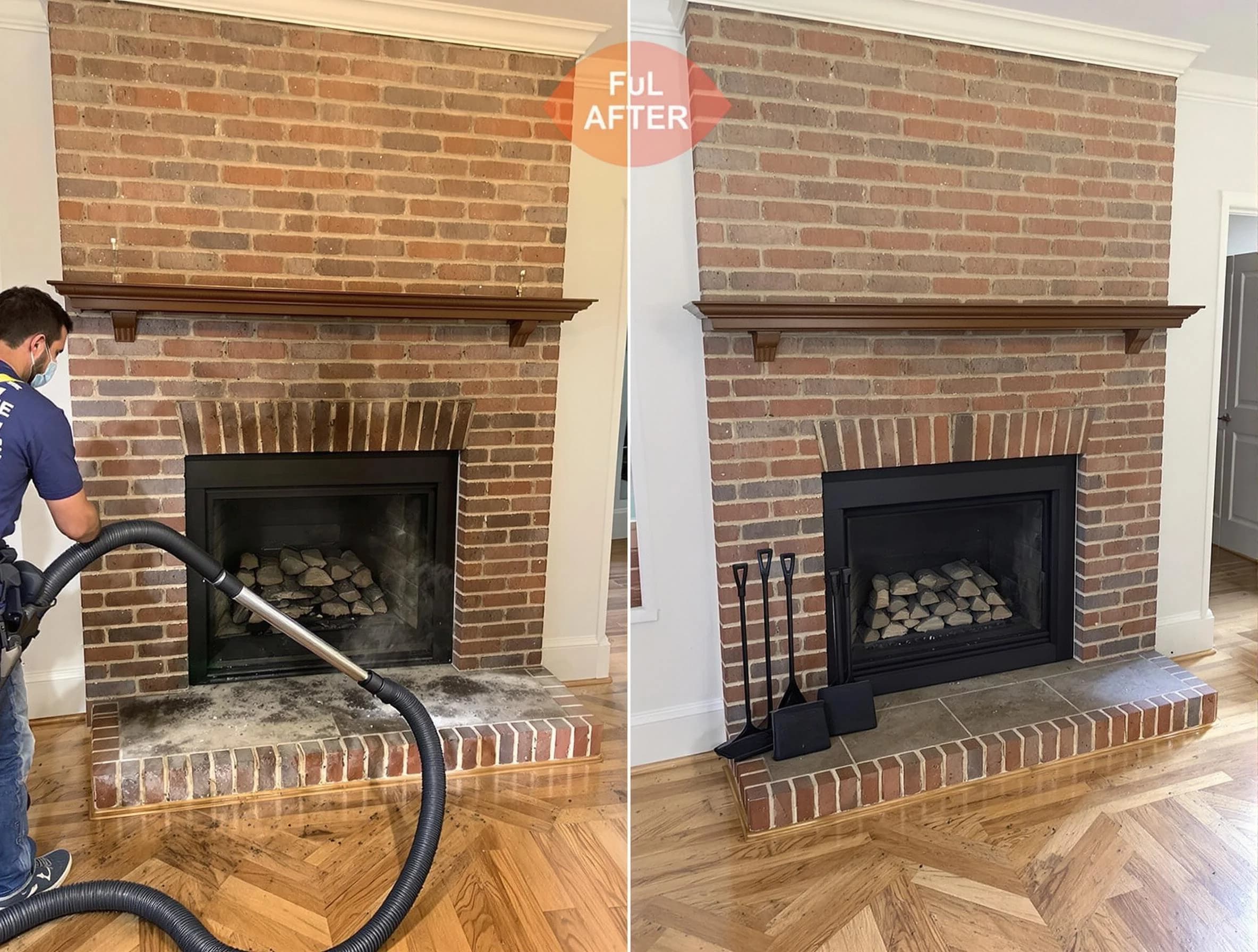 East Brunswick Chimney Sweep carefully sanitizing a fireplace in East Brunswick, NJ